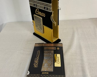 Luxuriöser Koran mit Kaaba Design | Personalisierter Koran | Isimli Kuran | Samtgebundener Koran | Kaaba Geschenkbox | Islamisches Geschenk