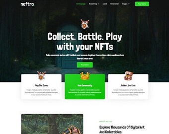 Ultimate Gaming NFT WordPress Template - Immersive Digital Arena Experience