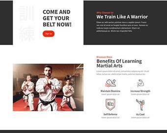 Warrior's Path Martial Arts Academy WordPress Elementor Template - Cultivate Discipline, Strength, and Honor