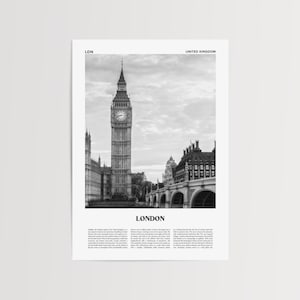 London Print Black and White No 3, London Wall Art, London Poster, London Wall Decor, England, UK, United Kingdom, Europe