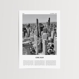 Chicago Print Black and White No 2, Chicago Wall Art, Chicago Poster, Chicago Photo, Chicago Wall Decor, Illinois, USA, Stati Uniti