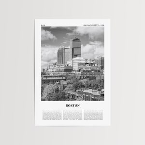 Boston Black and White Poster No.4 Boston Wall Art, Massachusetts Poster, USA Travel Decor, Boston Photo, Cityscape Art, Home Decor