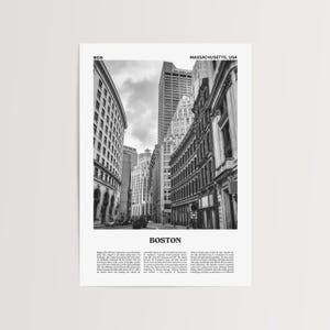 Boston Black and White Print No.2 Boston Wall Art, Massachusetts Poster, USA Travel Decor, Boston Photo, Cityscape Art, Home Decor