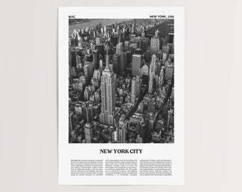 NYC Black & White Photo Print: New York City Wall Art