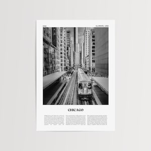 Chicago Print Black and White No 1, Chicago Wall Art, Chicago Poster, Chicago Photo, Chicago Wall Decor, Illinois, USA, Stati Uniti