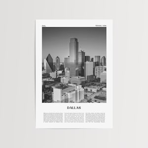 Dallas Print Poster, Dallas Wall Art, Dallas Travel, Dallas art print, Dallas artwork, Dallas Photo, Texas, Dallas City Wall Décor, USA