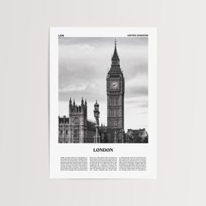 London Print Black and White No 2, London Wall Art, London Poster, London Wall Decor, England, UK, United Kingdom, Europe