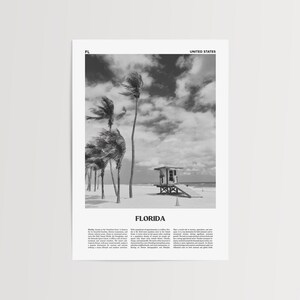 Florida Print Black and White No 1, Arte murale Florida, Poster Florida, Foto Florida, Decorazione murale Florida, USA, Stati Uniti, Nord America