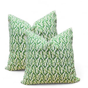 Housses de coussin abstraites Meyer | prêt à être expédié | Vert et blanc