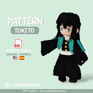 Patron amigurumi anime crochet PDF | Cazador de demonios Estilo niebla | anime crochet pattern english - español