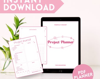 Pink Simple Crochet Project Planner: 36-Page Crochet Journal (Printable PDF)