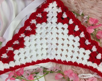 Sweetheart Crochet Bandana Pattern: Granny Stitch Heart Design (PDF Pattern)