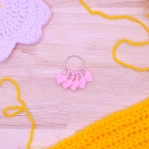 Heart Needle or Hook Size Heart Stitch Markers (9PCS): Crochet & Knitting Notions