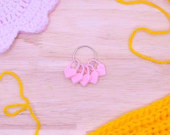 Heart Needle or Hook Size Heart Stitch Markers (9PCS): Crochet & Knitting Notions