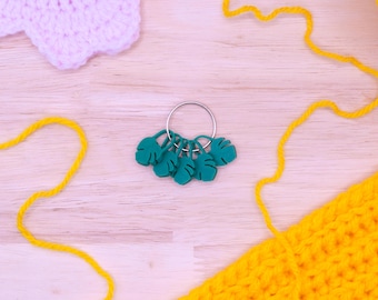 Monstera Stitch Markers: Crochet & Knitting Notions, Eco-Friendly PLA
