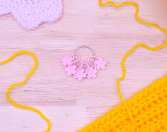 Sakura Stitch Markers: Crochet & Knitting Notions, Eco-Friendly PLA