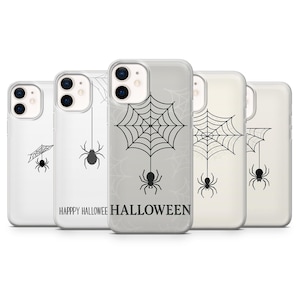 Spider Halloween Phone Case Cobweb Cover fit for iPhone 17, 16Pro, 15, 14, 13, 12, Samsung S25, S24, S23,  S22, A16, A56, A55, Pixel 10Pro 9
