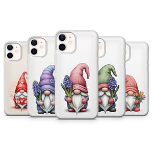 Coque Saint Valentin Gnome pour iPhone 16 Pro Max, 15 Plus, 14, 13, 12, 11, XS et Samsung S24, S23, A55, A54, Pixel 9 Pro 8