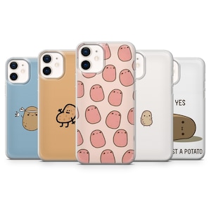 Funda para teléfono Friendly Potato, Funda divertida con comida para iPhone 15 Pro Max, 14 Plus, 13, 12, 11, XR y Samsung S24, S23, A54, A53, Pixel 8 Pro, 7