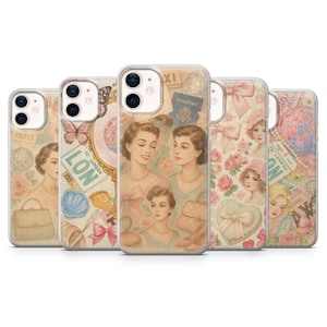 Aesthetic Collage Phone Case Vintage Cover fit for iPhone 16 Pro Max, 15 Plus, 14, 13, 12, 11, XS & Samsung S24, S23, A55, A54 Pixel 9 Pro 8