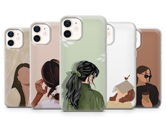 Beige Minimalist Phone Case Flowers Cover for iPhone 17, 16Pro, 15, 14, 13, 12, Samsung S25, S24, S23,  S22, A16, A56, A55, Pixel 10Pro 9Pro