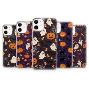 Pumpkin Phone Case Halloween Ghost Cover for iPhone 17, 16Pro, 15, 14, 13, 12, Samsung S25, S24, S23,  S22, A16, A56, A55, Pixel 10Pro, 9Pro