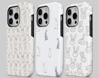 Easter Bunny Phone Case Spring Tough Cover for iPhone 17, 16Pro, 15, 14, 13, 12, Samsung S25, S24, S23,  S22, A16, A56, A55, Pixel 10Pro, 9