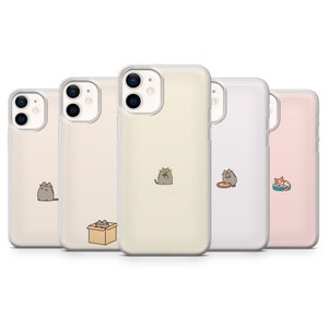 Custodia per telefono gatto minimalista Custodia per gattino carina adatta per iPhone 15 Pro Max, 14 Plus, 13, 12, 11, XR e Samsung S24, S23, A54, A53, Pixel 8 Pro, 7