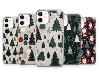 Santa Phone Case Christmas Tree Cover for iPhone 17, 16Pro, 15, 14, 13, 12, Samsung S25, S24, S23,  S22, A16, A56, A55, Pixel 10Pro, 9Pro