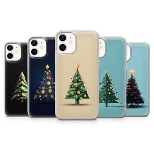 Custodia per telefono con albero di Natale, in pino innevato, adatta per iPhone 16 Pro Max, 15 Plus, 14, 13, 12, 11, XS e Samsung S24, S23, A55, A54, Pixel 9 Pro 8