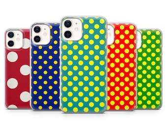 Polka Dot Phone Case Colorful Cover fit for iPhone 17, 16Pro, 15, 14, 13, 12, Samsung S25, S24, S23,  S22, A16, A56, A55, Pixel 10Pro, 9