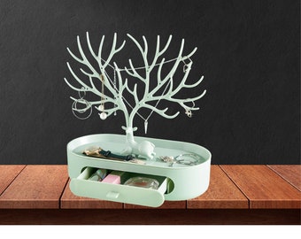 Espositore per gioielli con albero di corna - Elegante vassoio organizer per orecchini, collane, anelli - Idea regalo unica