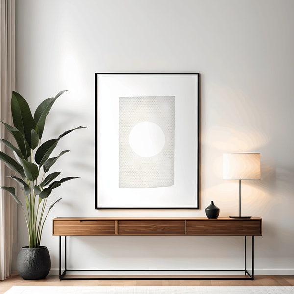 Abstract Japandi Wall Art Print, Wabi Sabi Artwork, Modern Contemporary, Beige Circle, Minimalist, Japanese Artwork, Digital, Watercolor