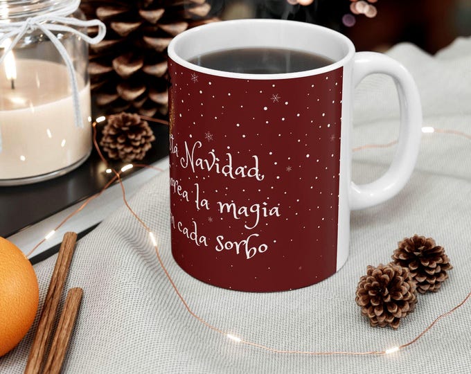 Christmas mug with Santa's sleigh – charming design to give as a gift and enjoy at home this Christmas