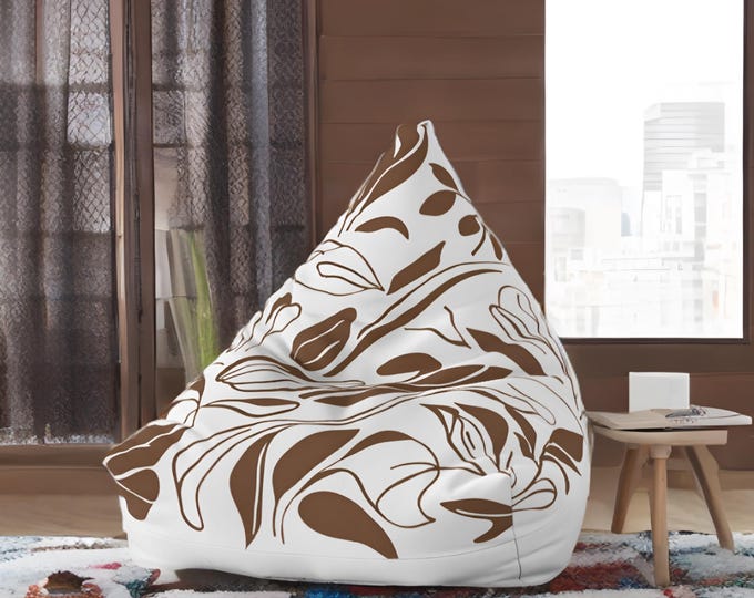 Elegant beanbag cover with floral design – cozy interior decoration, ideal for relaxing and as a gift for all ages