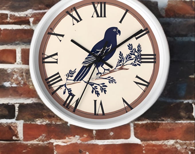 Elegant bird wall clock – vintage and modern decor for nature lovers, ideal gift