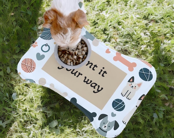 Personalized Dog Bowl Mat – Keep your pet's space clean with style and a fun touch