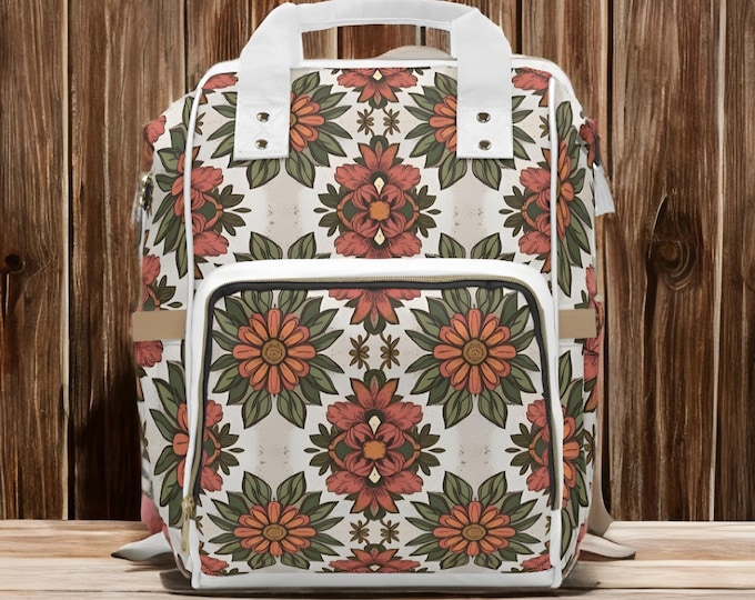 Multifunctional Floral Diaper Bag Backpack – A Must-Have for Parents, an Ideal Travel Companion, and a Perfect Baby Shower Gift