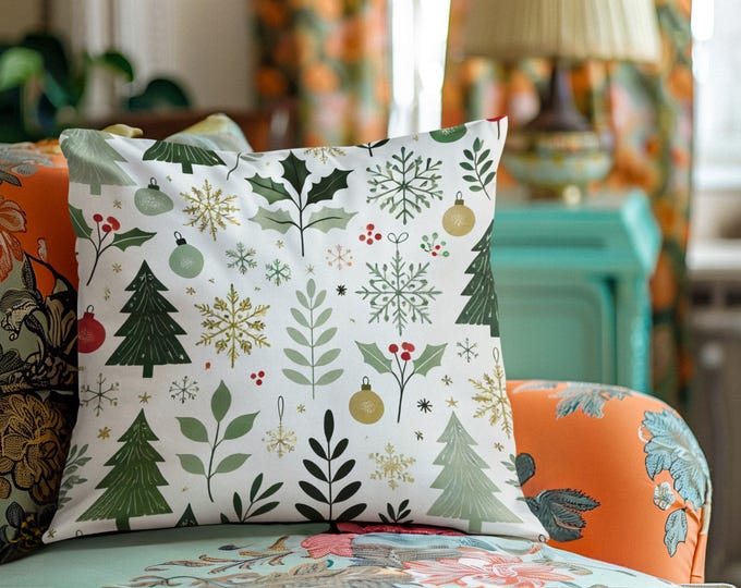 Decorative Christmas Pillow | Festive and Cozy Design for Winter and Christmas