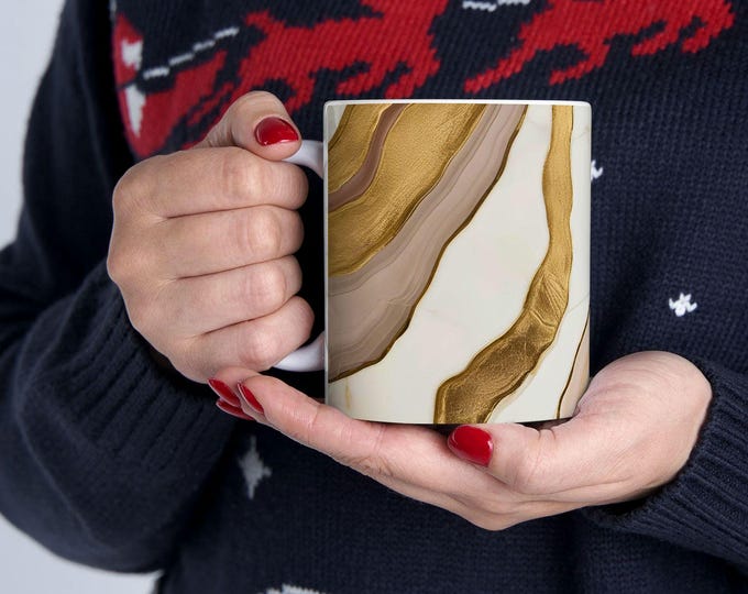 Marble Effect Ceramic Mug – Elegance for your Coffee or Tea