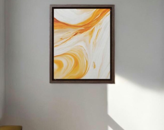 Abstract Canvas in Mustard and Orange Tones | Modern Home and Office Decor