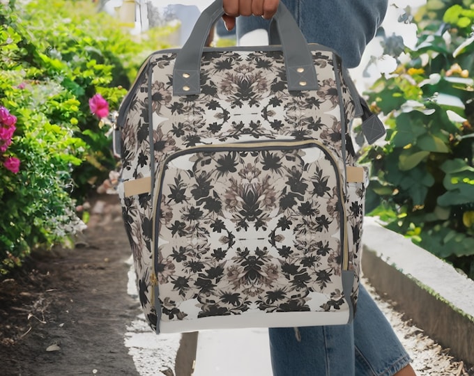 Floral Diaper Bag Backpack – Practical and fashionable, perfect baby shower gift and essential for on-the-go moms