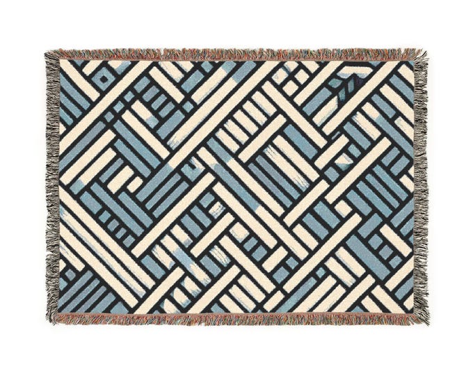 Geometric woven blanket – modern and cozy style for decorating or giving as a gift in any season