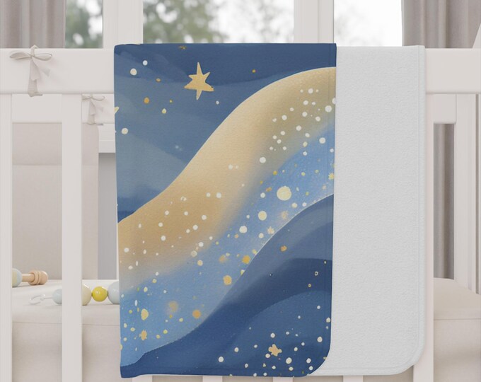 Starry baby blanket – soft and lightweight, perfect for decorating the crib or giving as a gift for birthdays and baby showers