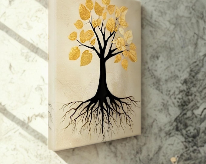 Golden Tree of Life Canvas – modern and symbolic art to bring warmth and elegance to your space