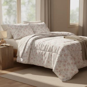 Vintage Floral Pattern Comforter | Pink Rose Blossom Bedding