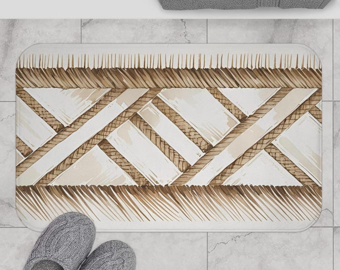 Boho-chic bath mat – soft, non-slip, and perfect for creating a spa-like atmosphere at home or as a cozy gift