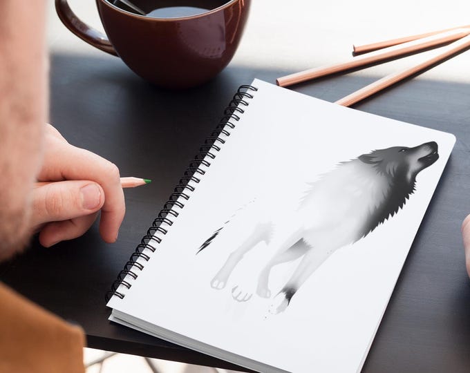 Wolf Spirit Spiral Journal – Inspirational Notebook for Writers and Nature Lovers