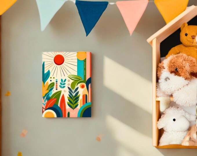 Children's Canvas 'Radiant Sun' | Colourful Decoration for Children's Rooms