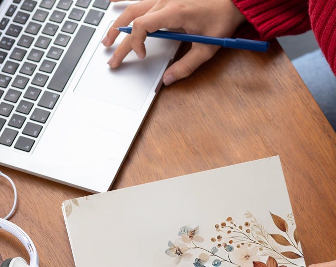 Floral Spiral Notebook | Elegant Journal for Writing and Notes | Perfect Eco-Friendly Gift
